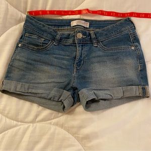 Denim Shorts With Folded Hem